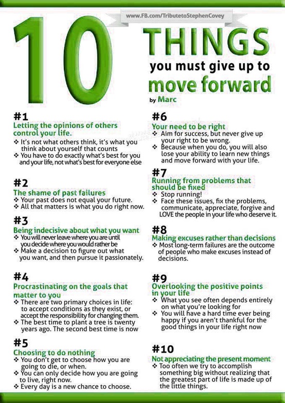 10 Things You Must Give Up to Move Forward